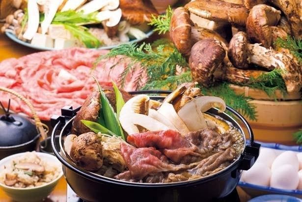 AYCE daging sapi Omi dan jamur matsutake (7.500 yen, tersedia sepanjang tahun) 