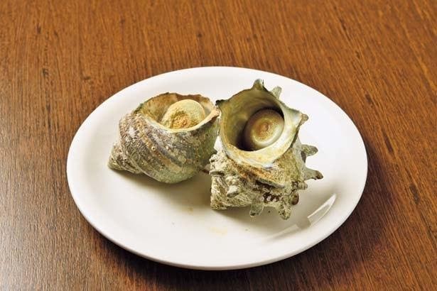 Siput laut panggang (600 yen).