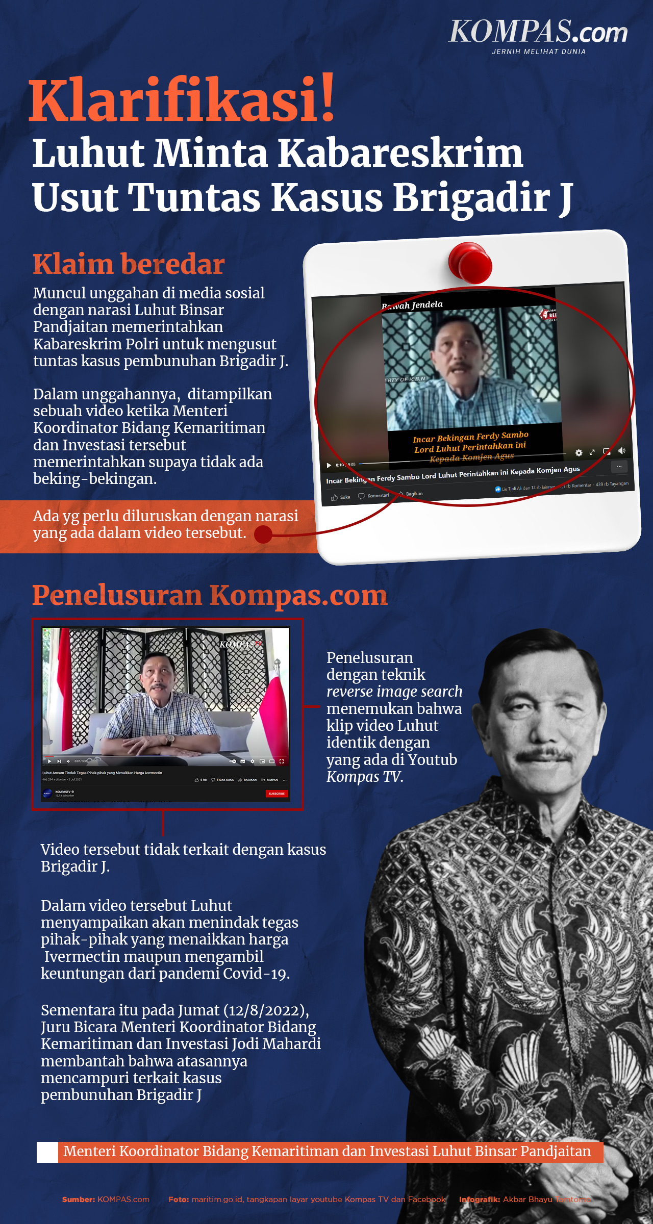 INFOGRAFIK: Benarkah Luhut Minta Kabareskrim Usut Tuntas Kasus Brigadir J?