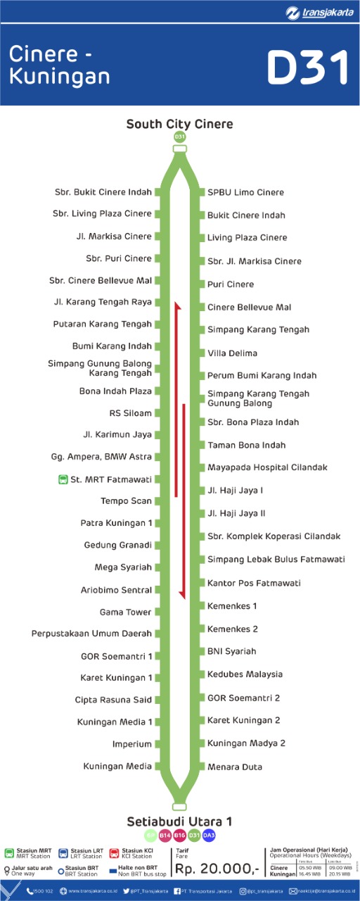 Rute Royaltrans D31 Cinere-Kuningan