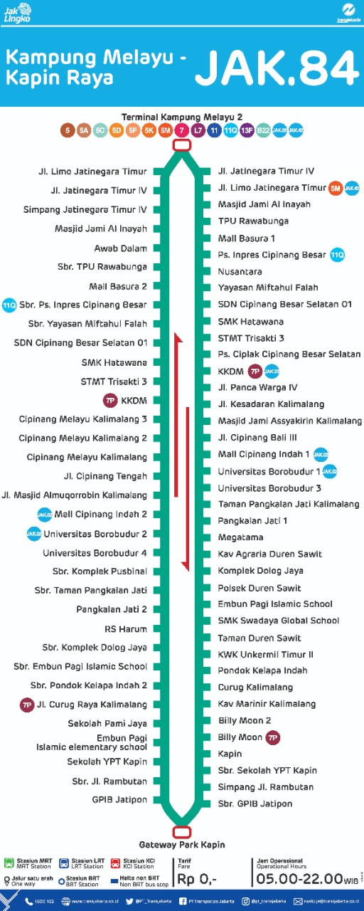 Rute Mikrotrans JAK84 Kampung Melayu-Kapin Raya