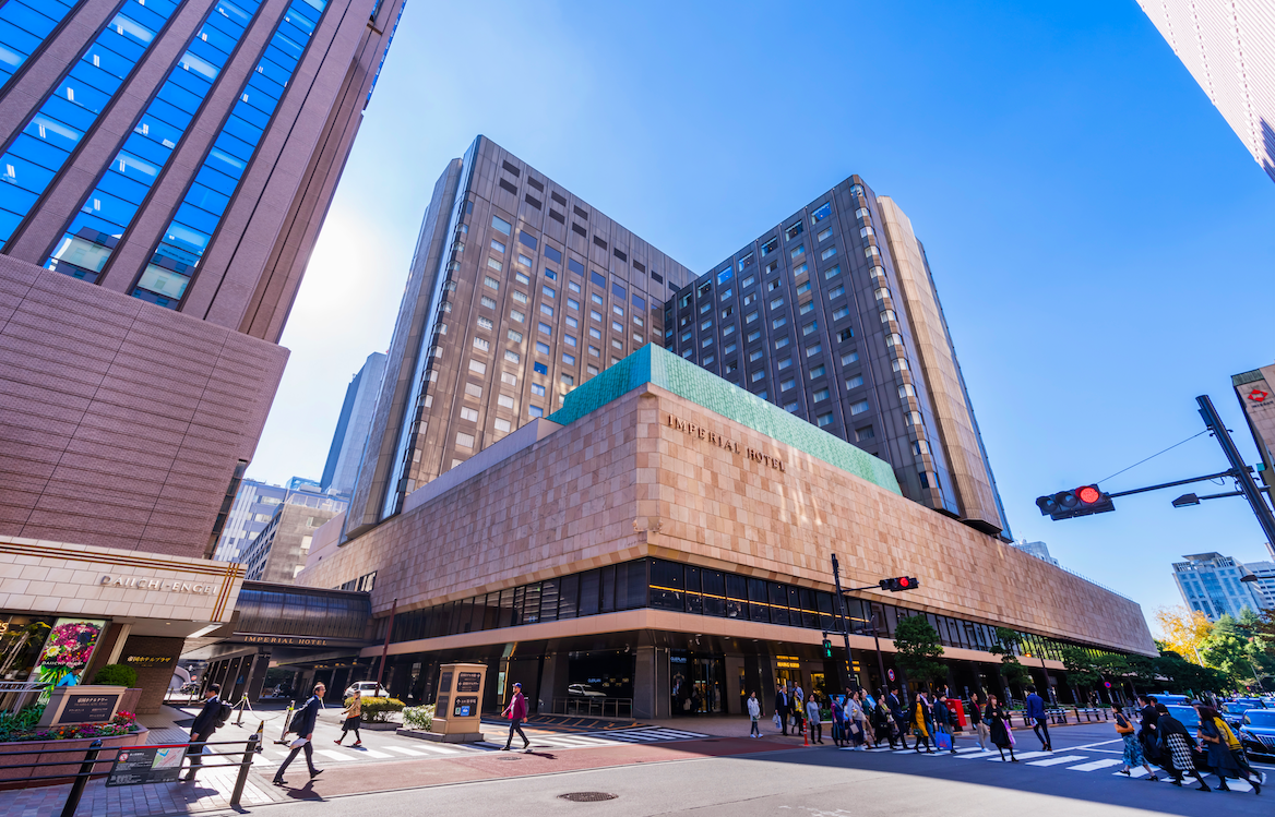 Scenery of Imperial Hotel in Tokyo. It is a luxury hotel that is representative of Japan. There are many theaters in the surrounding area.
