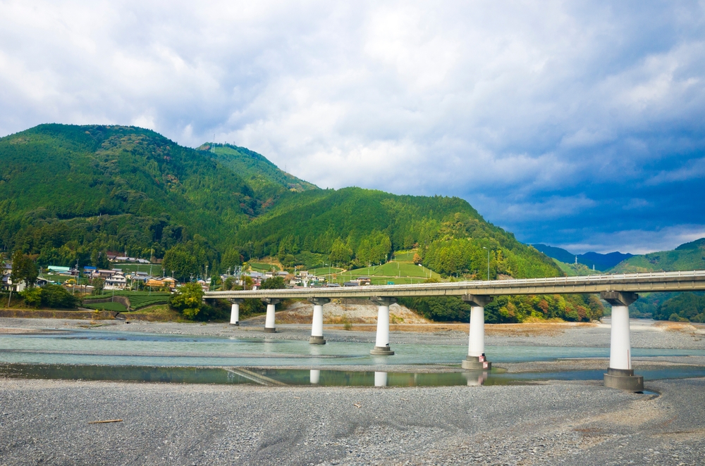 The scenery of Oi river at Shimada town, Shizuoka prefecture, Japan.