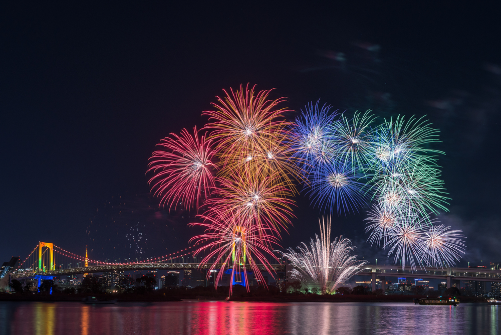 Fireworks festival in Tokyo Bay