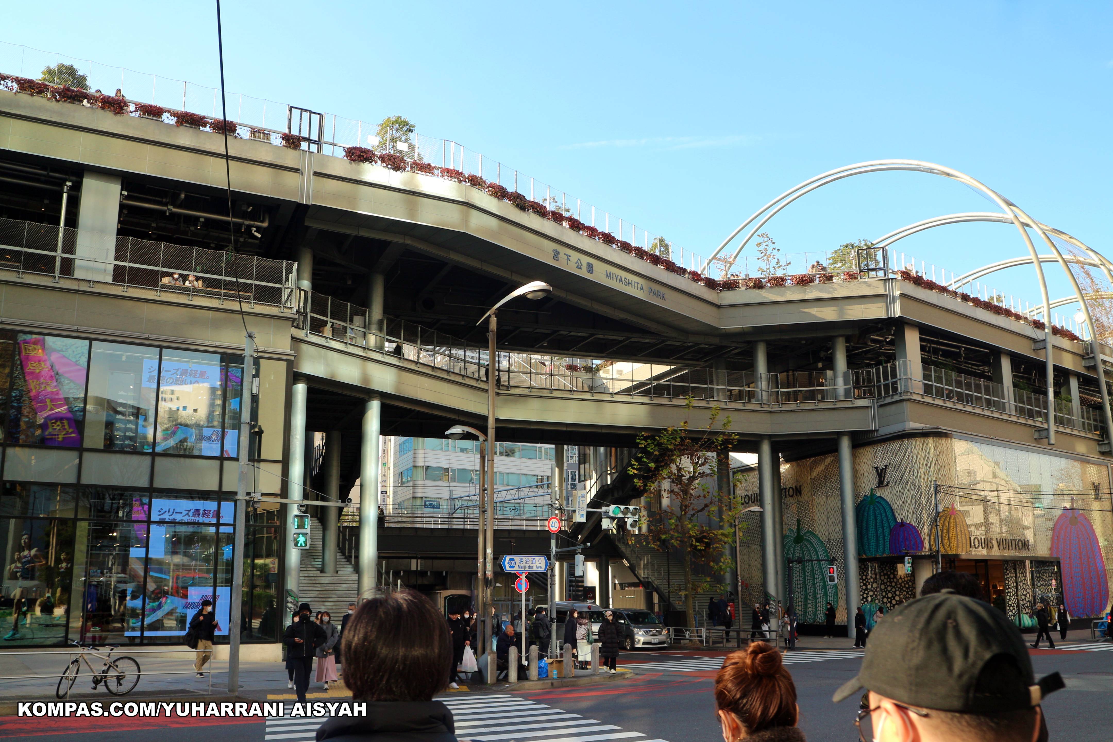 Miyashita Park, tujuan wisata yang dekat dengan Stasiun Shibuya, Tokyo, Jepang. (KOMPAS.COM/YUHARRANI AISYAH)