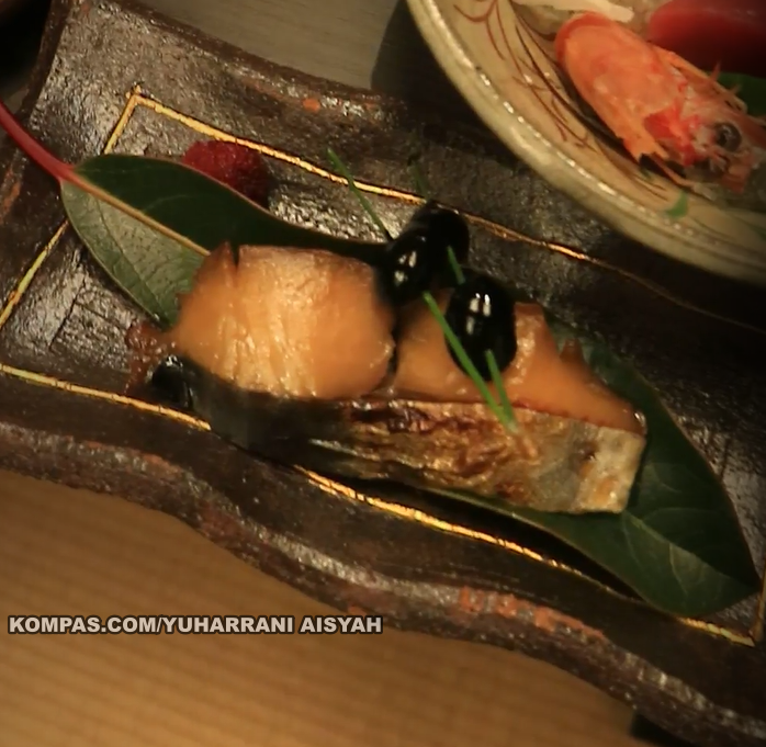 Salah satu makanan pada hidangan kaiseki-ryori di Kyoto, Jepang. (KOMPAS.COM/YUHARRANI AISYAH)