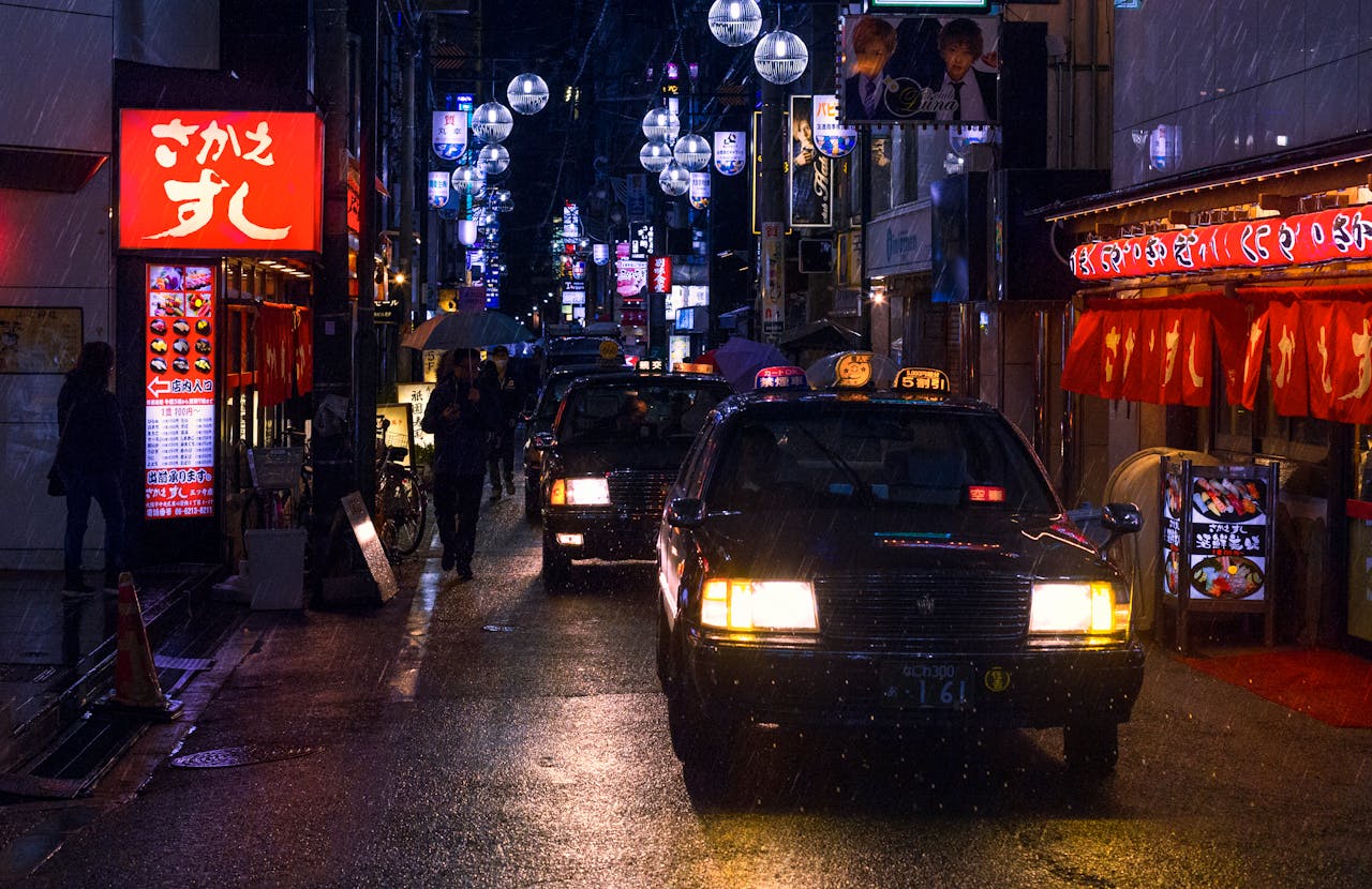 Ilustrasi taksi di Jepang. 