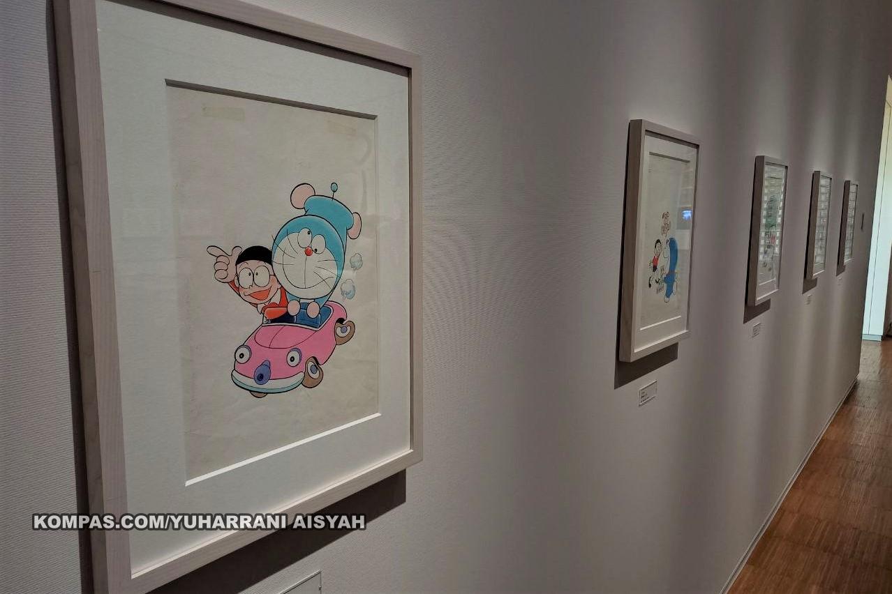 Karakter Doraemon dan Nobita yang digambar langsung oleh Fujiko F. Fujio. (KOMPAS.COM/YUHARRANI AISYAH)