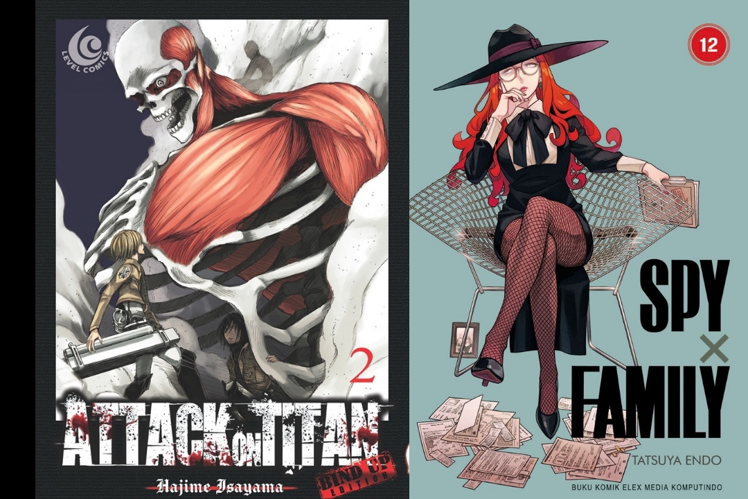 Rekomendasi manga terpopuler saat ini, ada Attack on Titan dan Spy x Family. (DOK. GRAMEDIA.COM)