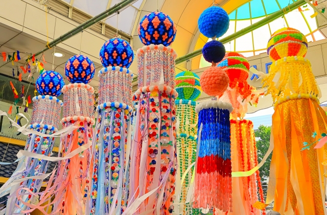 Hiasan di Festival Tanabata Sendai, Prefektur Miyagi, Jepang. (DOK. PHOTO-AC)