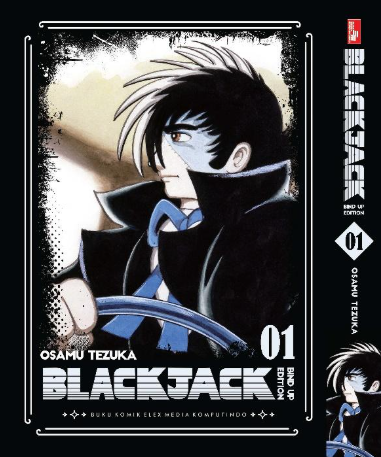 Cover manga Black Jack karya Osamu Tezuka yang menceritakan petualangan dokter bedah tidak berlinsensi dalam dunia medis gelap.