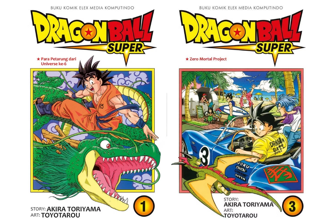 Dragon Ball Super volume 1 dan 3. Goku hadapi musuh baru dan lanjutkan petulangan mencari Bola Naga.