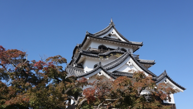 Kastil Hikone di Prefektur Shiga, Jepang.