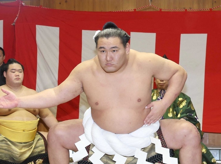 Hoshoryu, pegulat asal Mongolia, resmi menjadi grand master sumo atau yokozuna ke-74. (Foto ini diambil pada 30 Januari 2025)