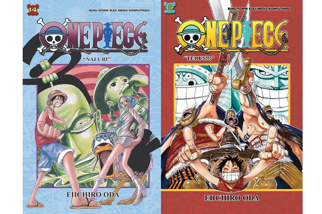 One Piece menceritakan petualangan Luffy yang punya kemampuan tubuh melar bersama kru Bajak Laut Topi Jerami menjelajahi lautan.