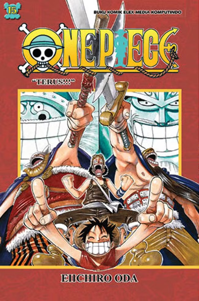 One Piece menceritakan petualangan Luffy yang punya kemampuan tubuh melar bersama kru Bajak Laut Topi Jerami menjelajahi lautan.