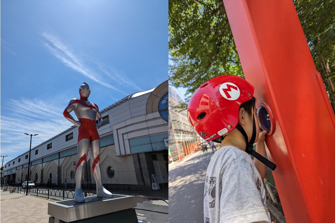 Soshigaya-Okura, Kota Ultraman di Tokyo, yang punya patung Ultraman dan lampu jalan color time.