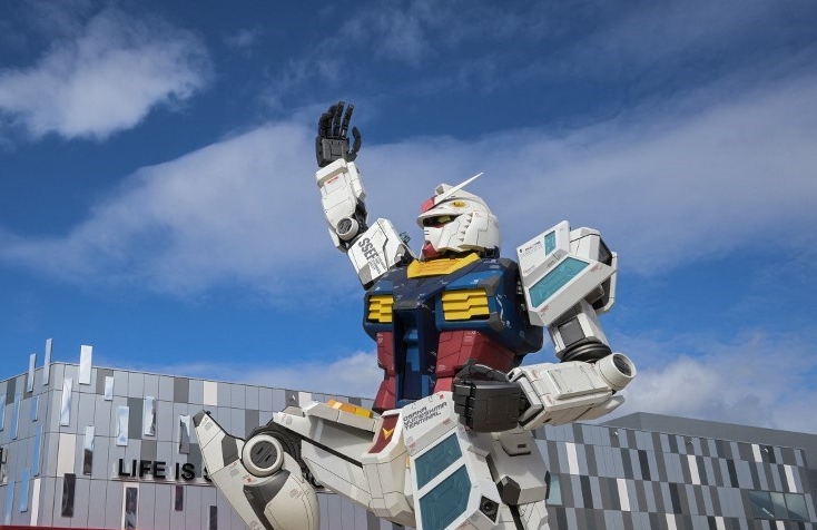 Gundam Next Future Pavilion, paviliun sektor swasta di Pulau Yumeshima, lahan reklamasi di Osaka yang menjadi lokasi Expo 2025 Osaka. (Foto ini diambil pada 17/1/2025)