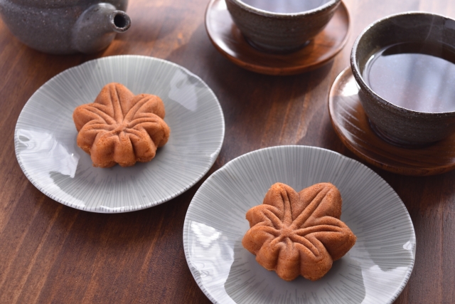 Momiji manju, makanan manis khas Hiroshima, Jepang.