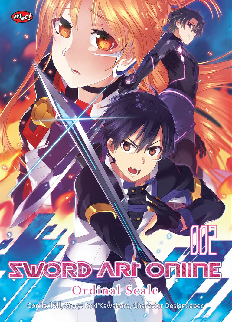 Komik Sword Art Online: Ordinal Scale menceritakan petualangan Kirito dan teman-temannya di dunia augmented reality.