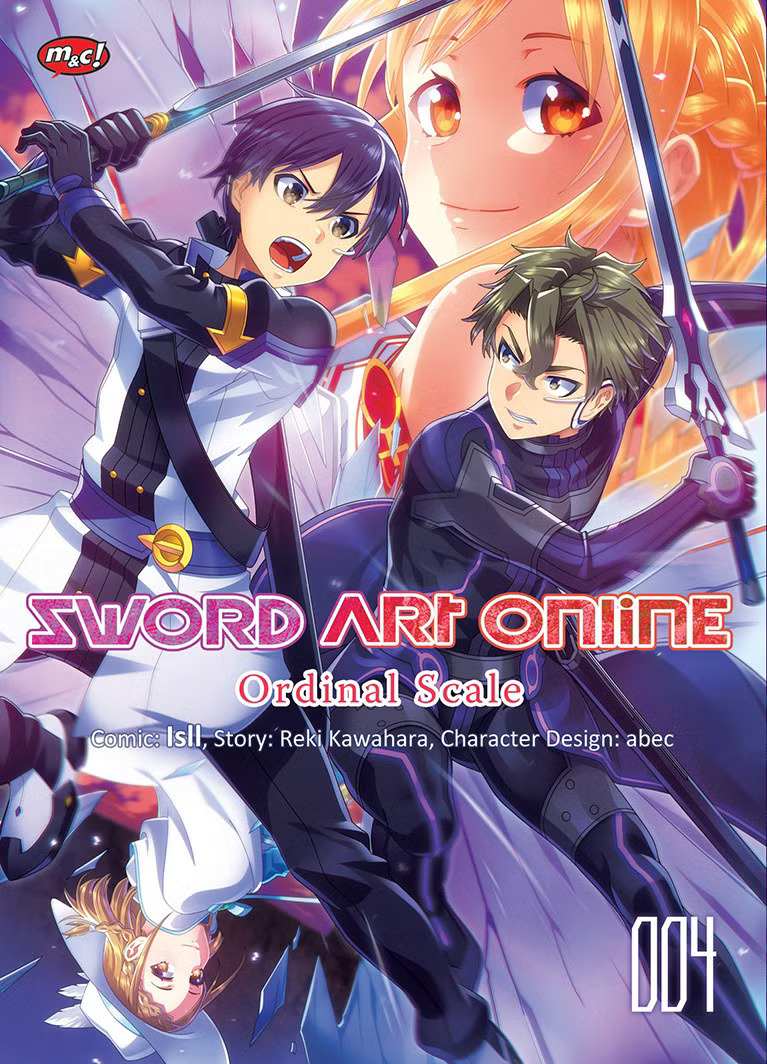 Komik Sword Art Online: Ordinal Scale menceritakan petualangan Kirito dan teman-temannya di dunia augmented reality.
