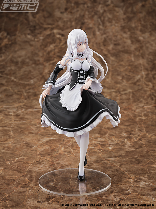 Action figure Echidna dari anime Re Zero memakai baju maid, rilis Januari 2026. Harganya Rp 2,3 juta-an.