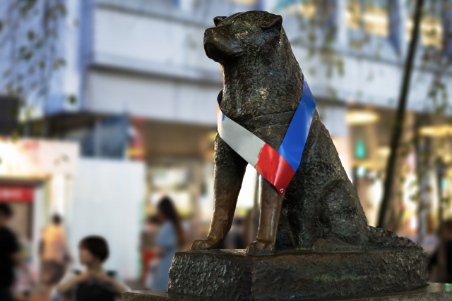 Patung Hachiko Shibuya di Tokyo, Jepang.