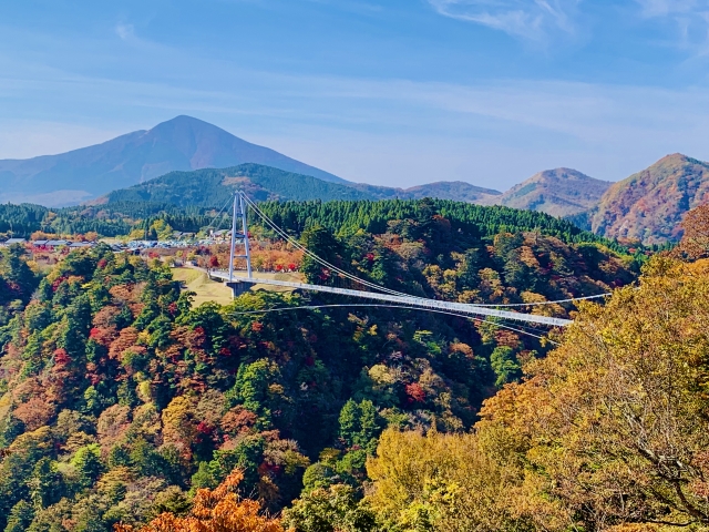 Tsurihashi, jembatan khusus pejalan kaki setinggi 173 meter dan panjang 390 meter di Prefektur Oita, Jepang.
