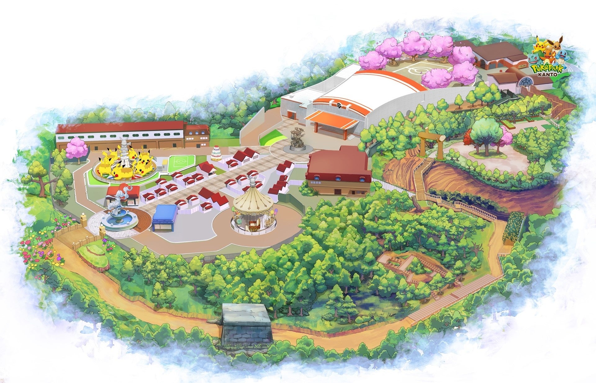 PokePark Kanto, taman hiburan tema Pokemon pertama di dunia yang akan dibuka di Tokyo pada awal 2026.