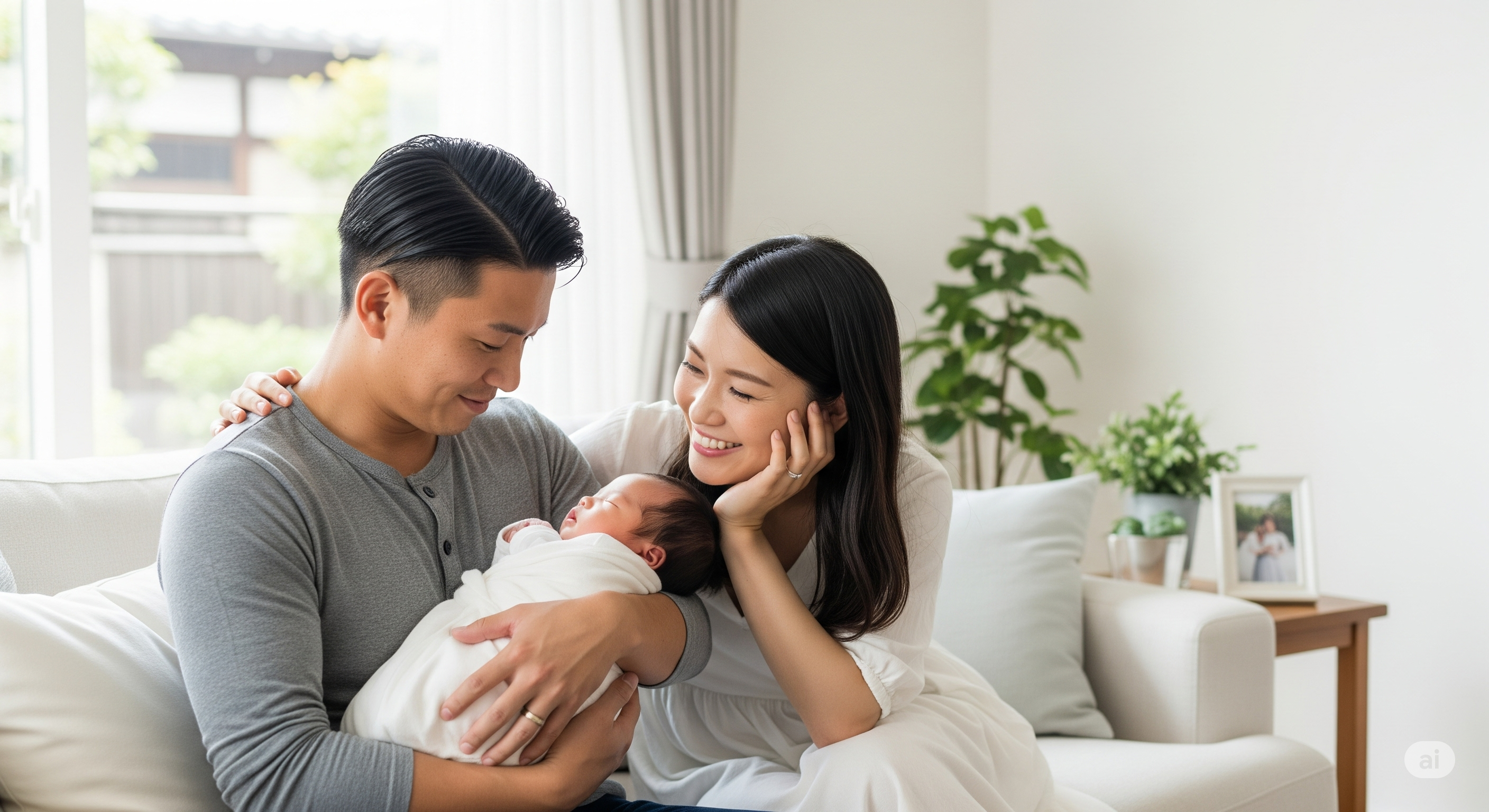 Ilustrasi ayah di Jepang mengambil cuti melahirkan untuk merawat bayinya bersama sang istri. Pada 2024, jumlah ayah di Jepang yang mengambil cuti melahirkan mencapai rekor tertinggi yakni 40,5 persen.