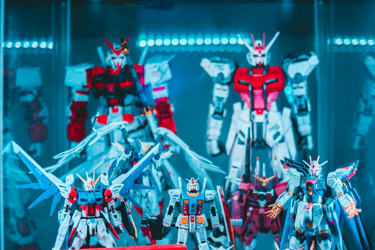 Ilustrasi miniatur Gundam. Museum baru di Shizuoka menawarkan pengalaman merakit miniatur Gundam.