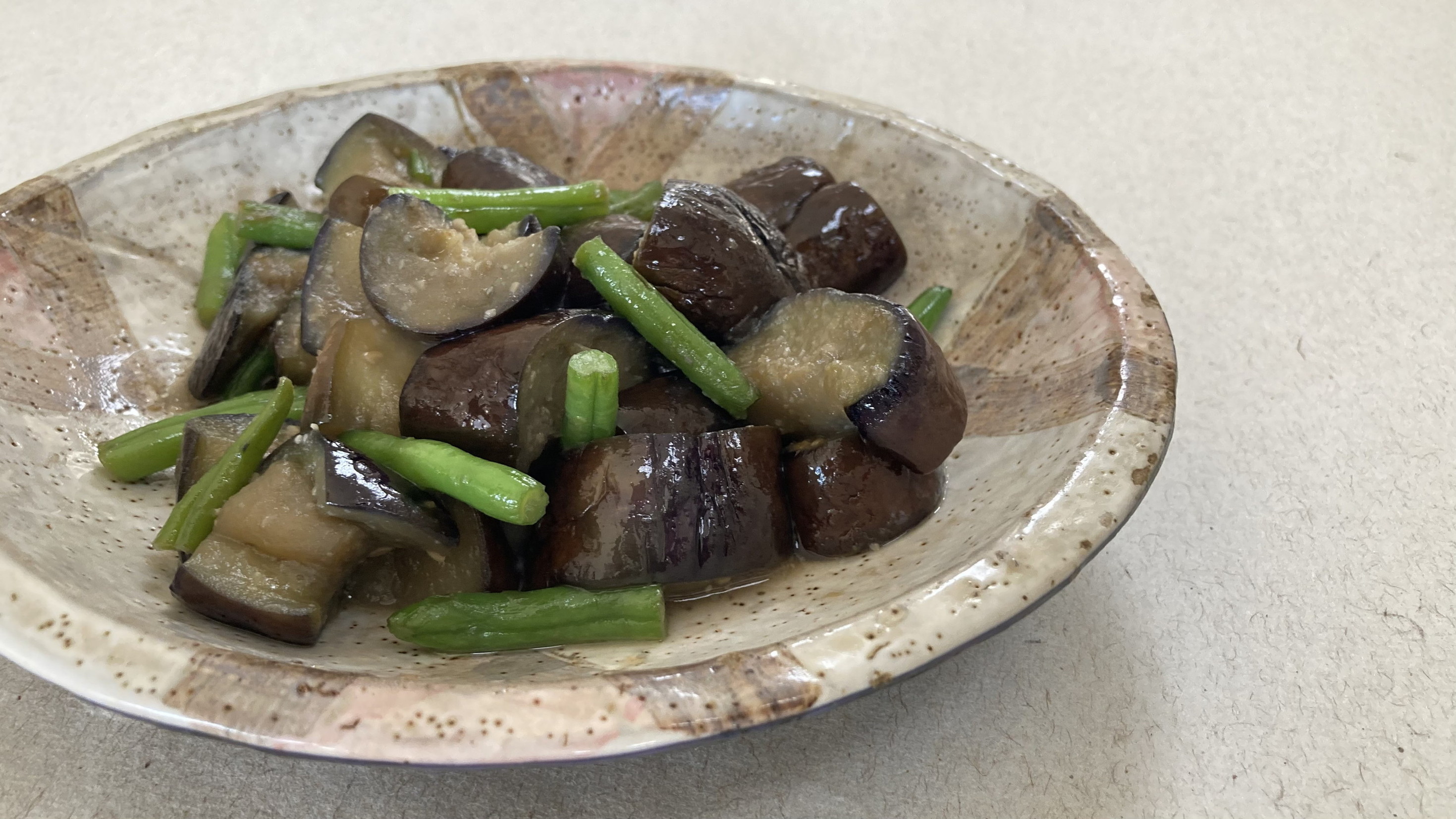 Nasu to ingen no abura miso, tumis terong buncis khas Jepang.