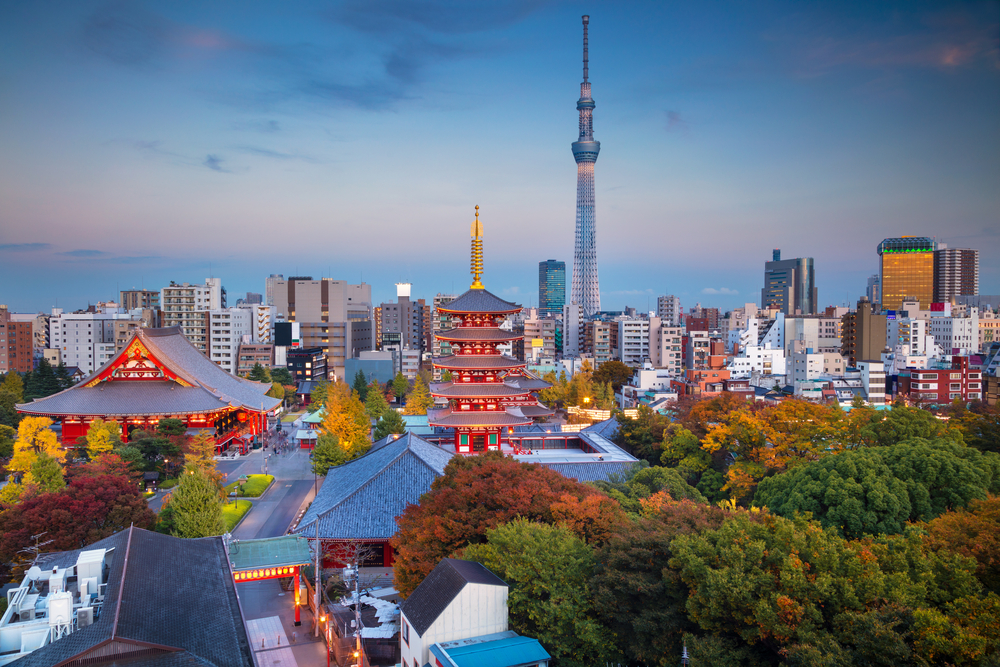 Tokyo Skytree, tempat wisata di Tokyo, Jepang. Saat diresmikan pada 2012, Guinness World Records mencatatnya sebagai menara tertinggi di dunia dengan tinggi 634 meter.