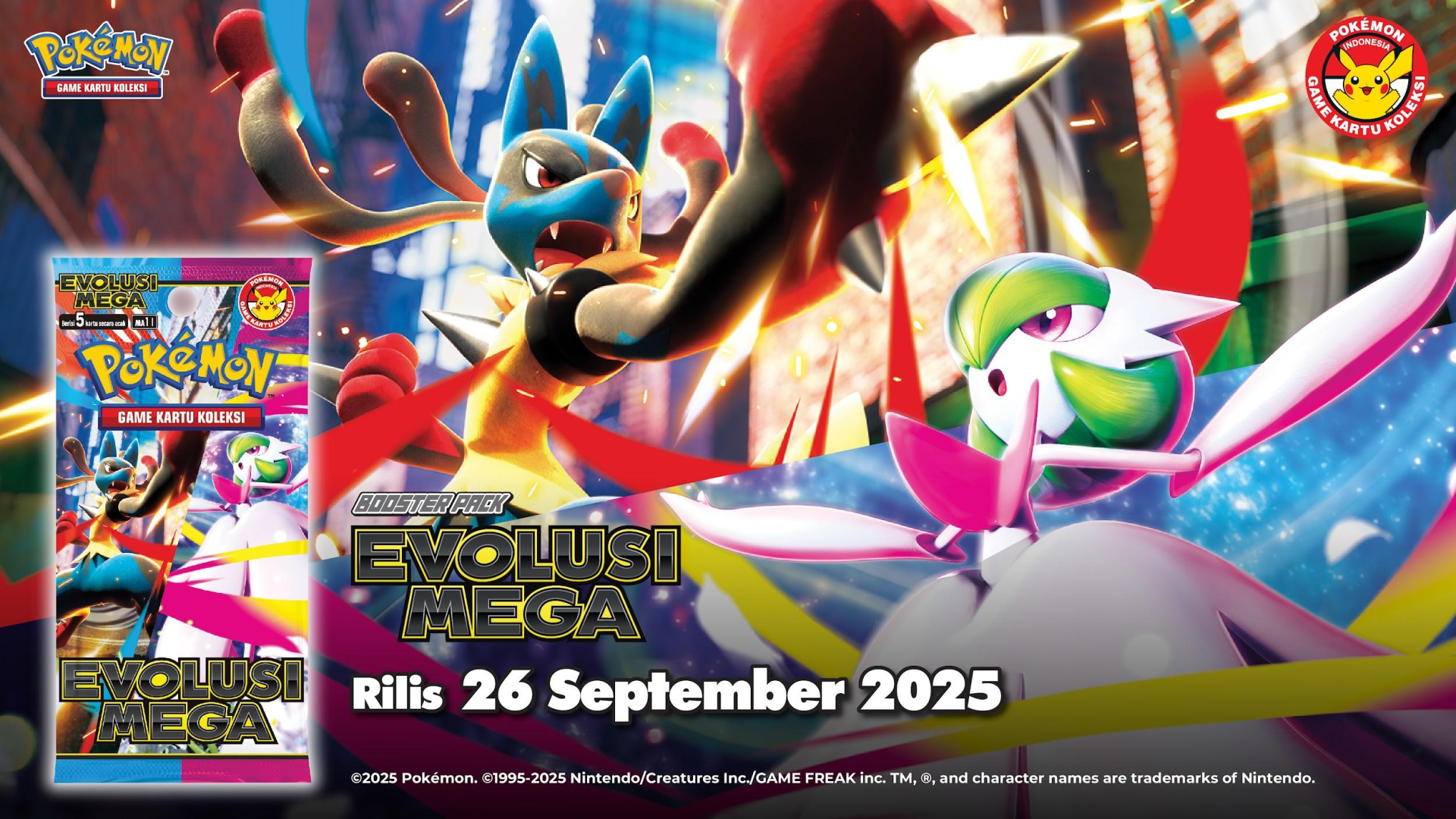 Seri terbaru Pokémon Game Kartu Koleksi Evolusi Mega resmi dirilis di Indonesia pada 26 September 2025.
