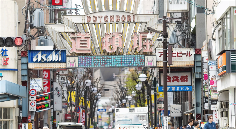 Dotonbori, salah satu tempat wisata populer di Osaka, Jepang.