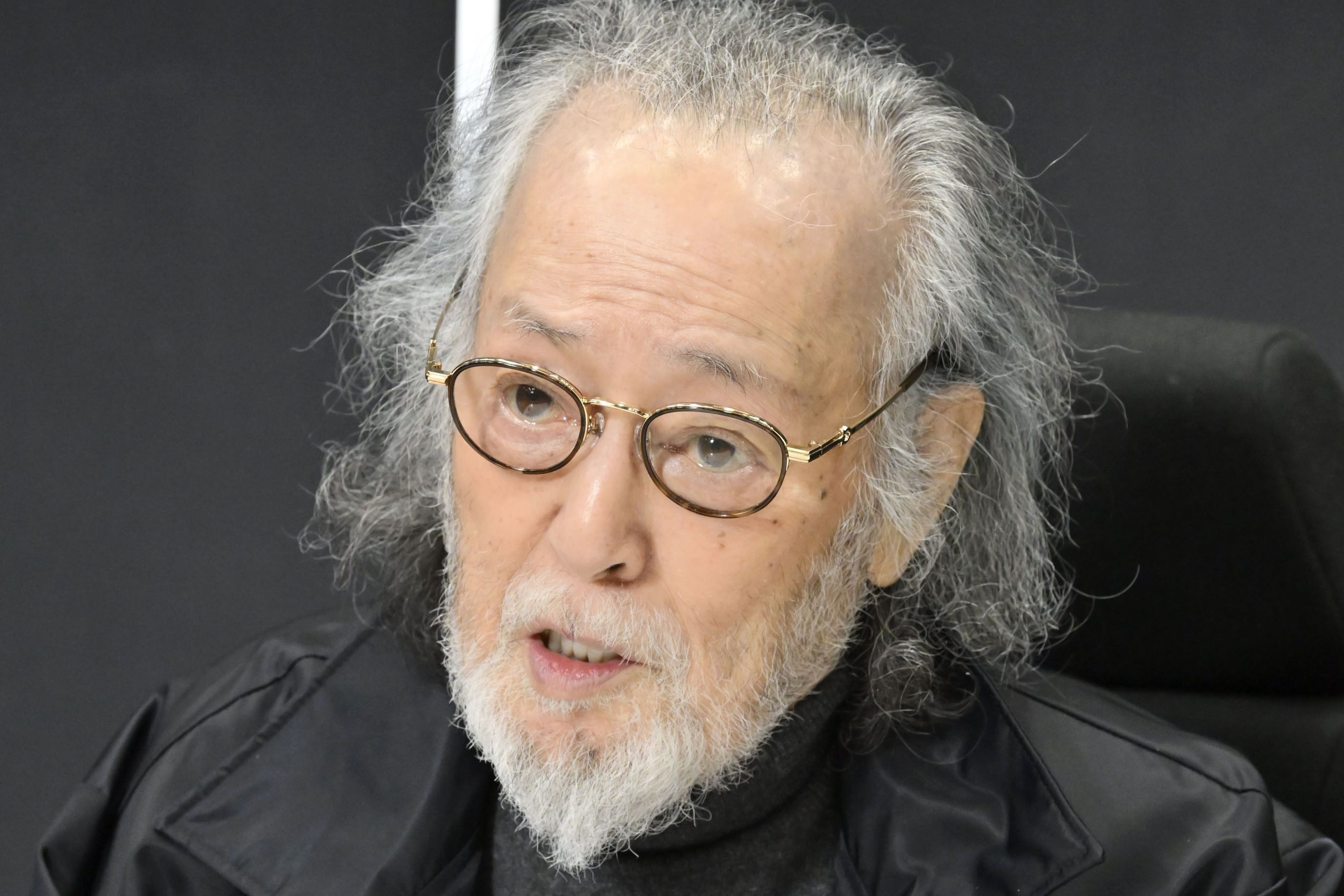 Aktor Tatsuya Nakadai berbicara dalam sebuah wawancara pada 17 Februari 2025 di Tokyo. (Foto hanya untuk keperluan redaksi) (Foto tidak untuk dijual)