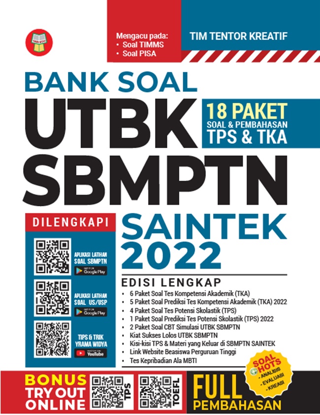 Bank Soal Utbk Sbmptn Saintek 2022 + 18 Paket Soal&Pembahasan