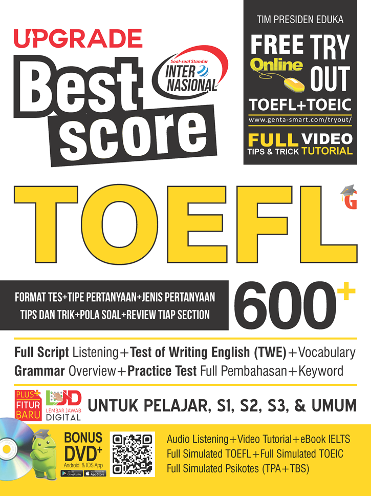 Upgrade Best Score Toefl 600+