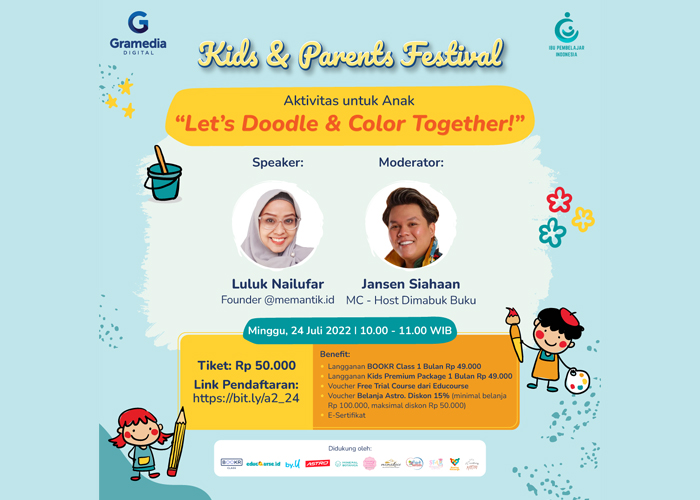 Anak Belajar Menggambar bersama Kids and Parents Festival