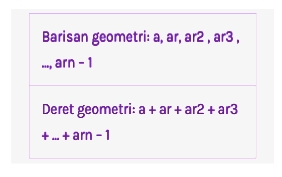 Rumus Deret Geometri 