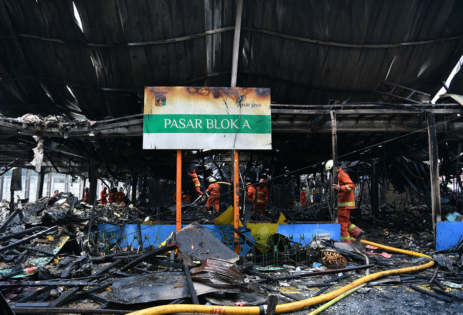 Kebakaran di Pasar Blok A Kebayoran Baru