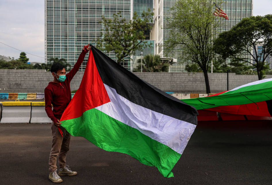 Konflik Palestina-Israel, Mahasiswa Demo Di Depan Kedubes Amerik