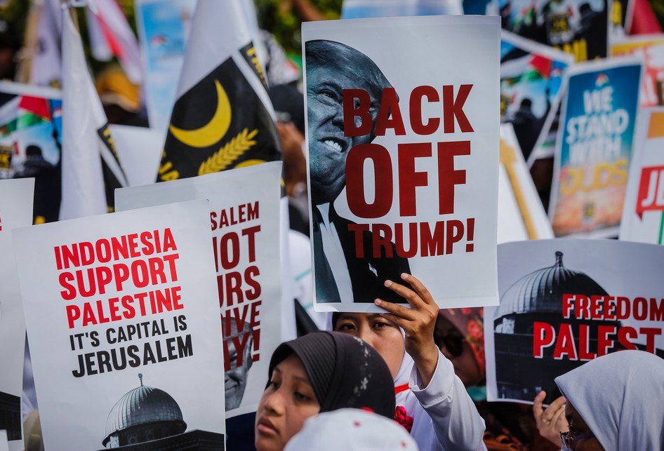 Aksi Damai Palestina di Kedutaan Besar Amerika Serikat