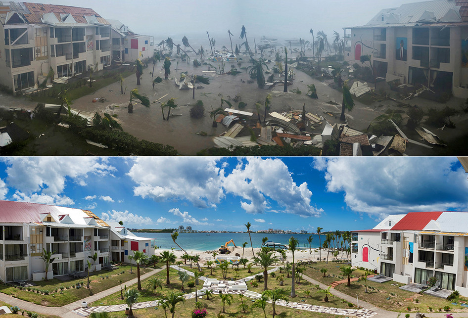 Penampakan Saint Martin Sebelum dan Sesudah Badai Irma