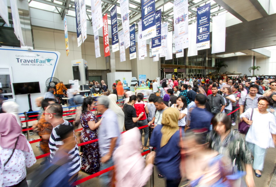 Suasana Garuda Indonesia Travel Fair 2018